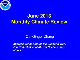 June 2013 Monthly Climate Review