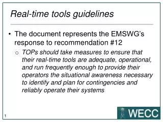 Real-time tools guidelines