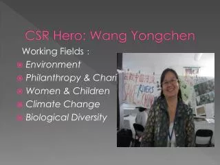 CSR Hero: Wang Yongchen