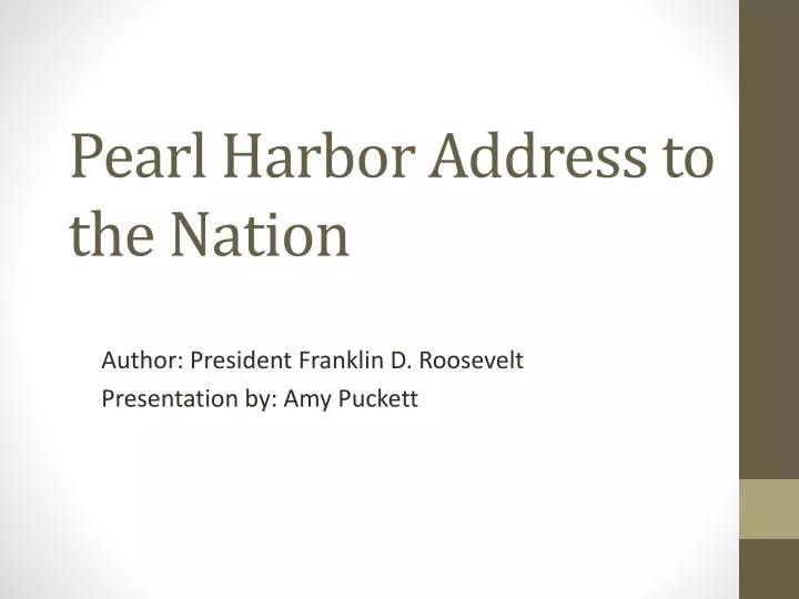 pearl harbor address to the nation
