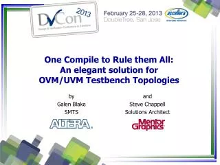 One Compile to Rule them All: An elegant solution for OVM/UVM Testbench Topologies