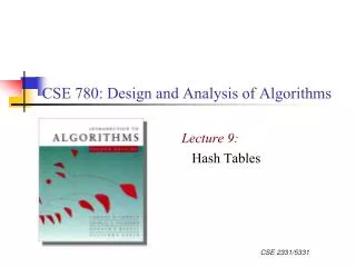 CSE 780: Design and Analysis of Algorithms