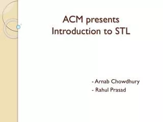ACM presents Introduction to STL