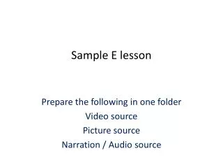 Sample E lesson