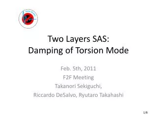 Two Layers SAS: Damping of Torsion Mode