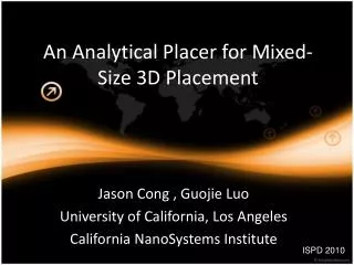 An Analytical Placer for Mixed-Size 3D Placement