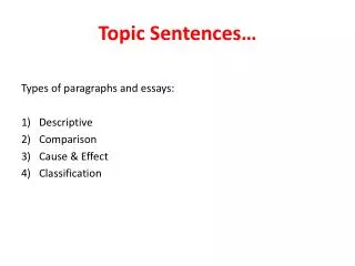 topic sentences