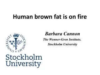 Barbara Cannon The Wenner-Gren Institute , Stockholm University