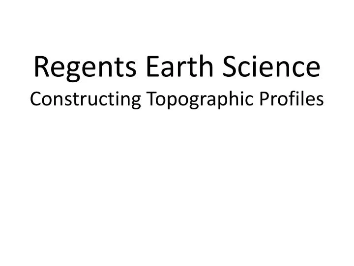 regents earth science constructing topographic profiles