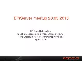 EPiServer meetup 20.05.2010