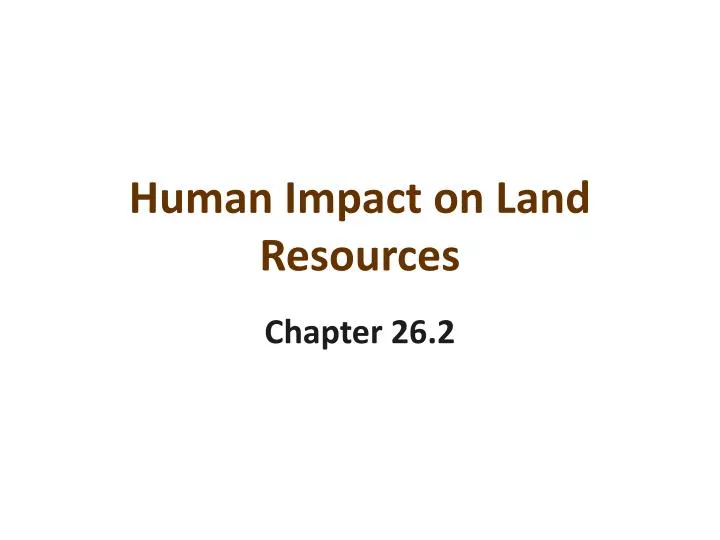 human impact on land resources