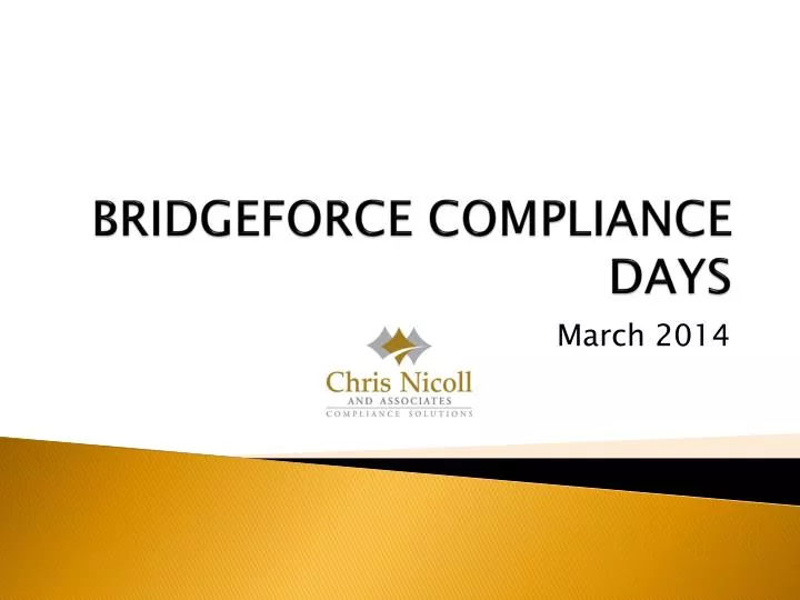 bridgeforce compliance days