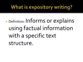 What is expository writing?