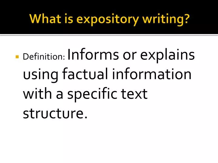 what is expository writing