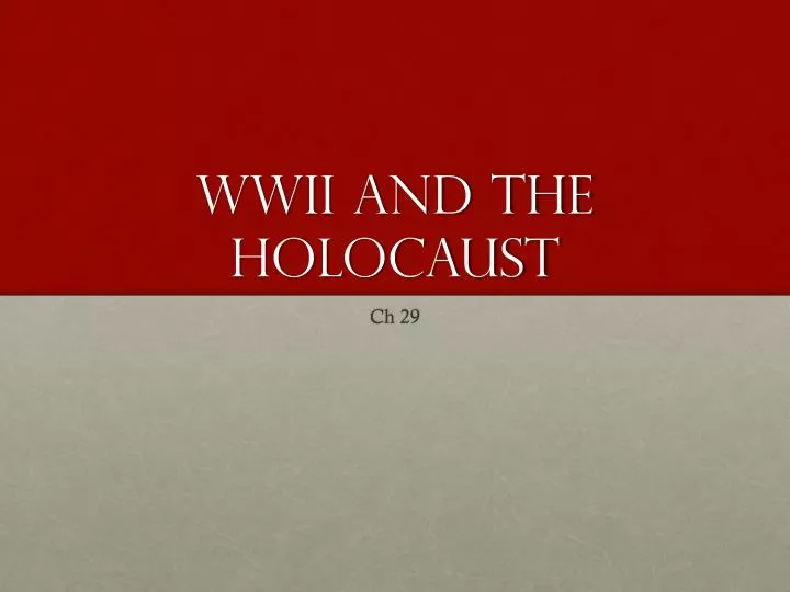 wwii and the holocaust