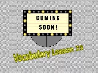Vocabulary Lesson 23