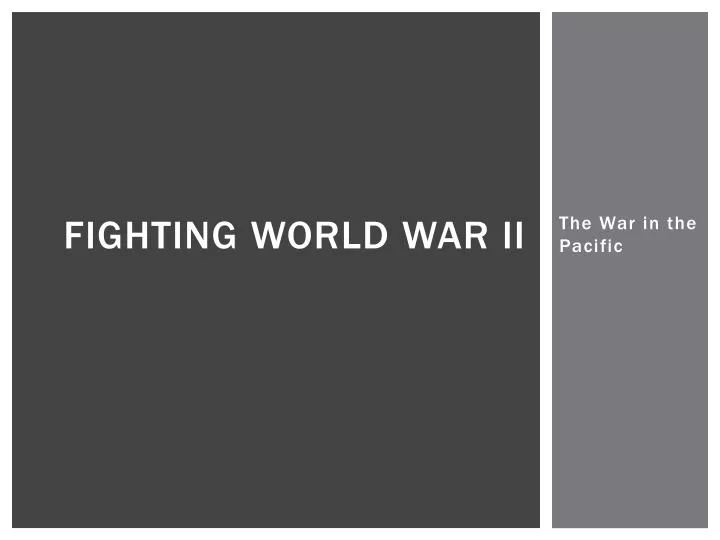 fighting world war ii