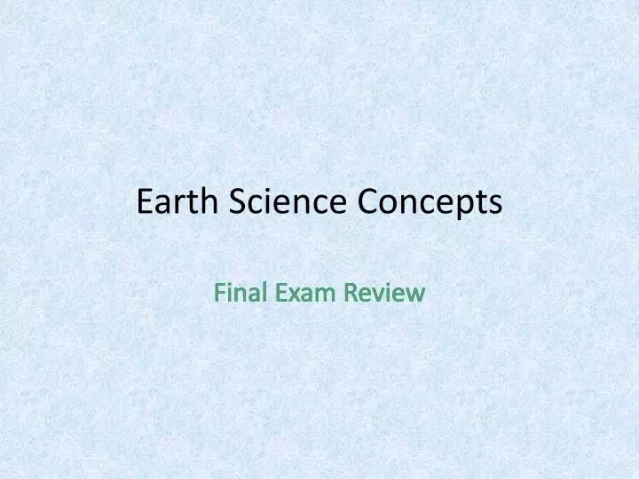 earth science concepts