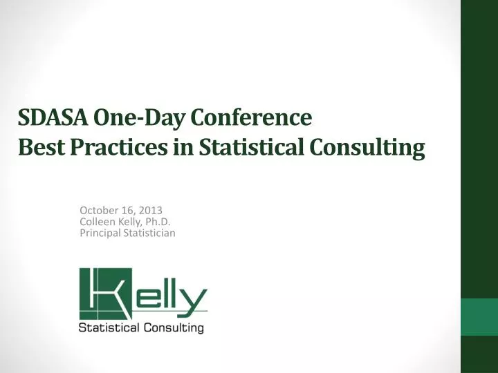 sdasa one day conference best practices in statistical consulting