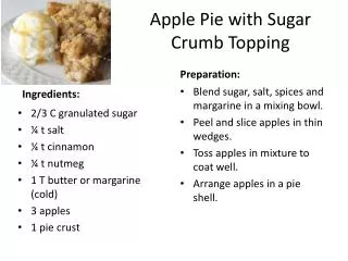 Apple Pie with Sugar Crumb Topping