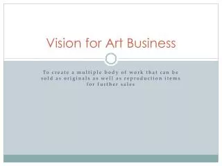 Vision for Art Business