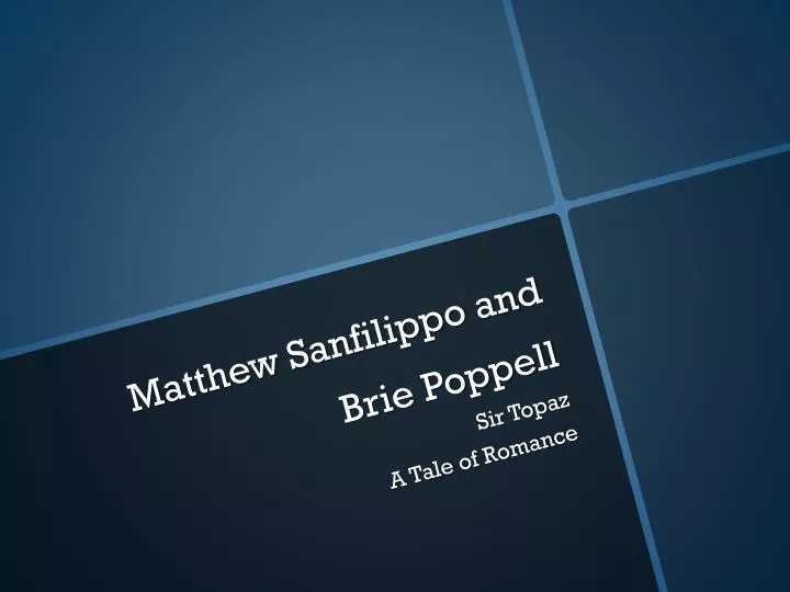 matthew sanfilippo and brie poppell