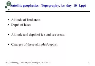 Satellite geophysics. Topography, lec_day_10_1