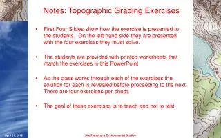 Notes: Topographic Grading Exercises