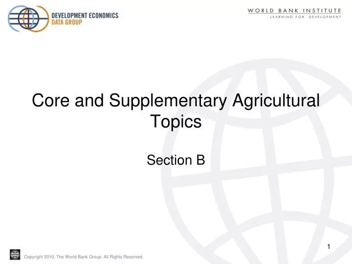 core and supplementary agricultural topics