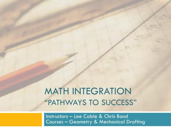 math integration pathways to success