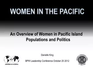 An Overview of Women in Pacific Island Populations and Politics