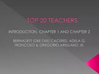 TOP 20 TEACHERS