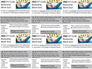 FREE FIT CLUB- Bootcamp Work-Out!