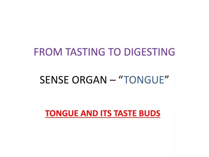 from tasting to digesting sense organ tongue