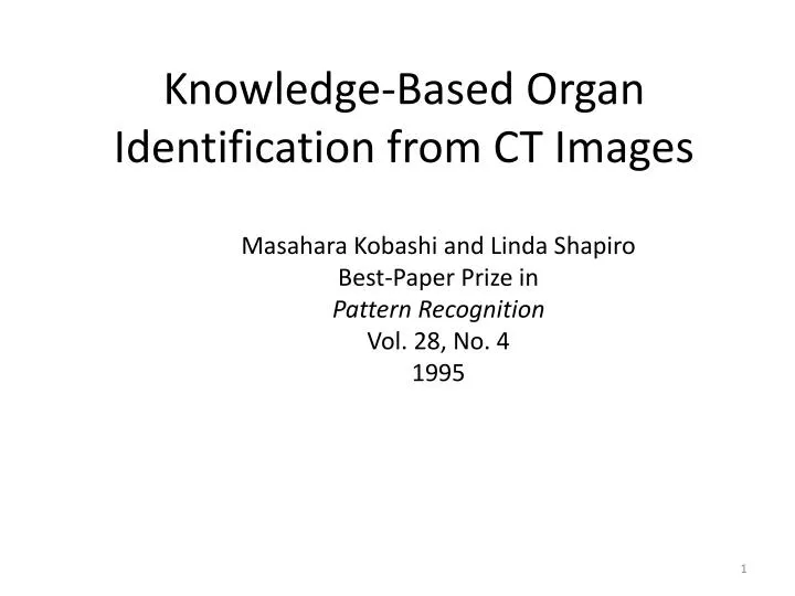 knowledge based organ identification from ct images