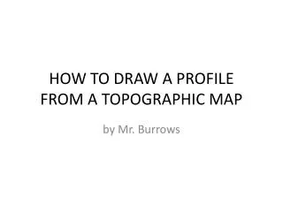 how to draw a profile from a topographic map