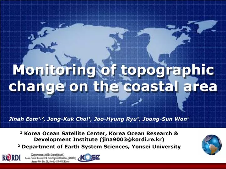 m onitoring of topographic change on the coastal area