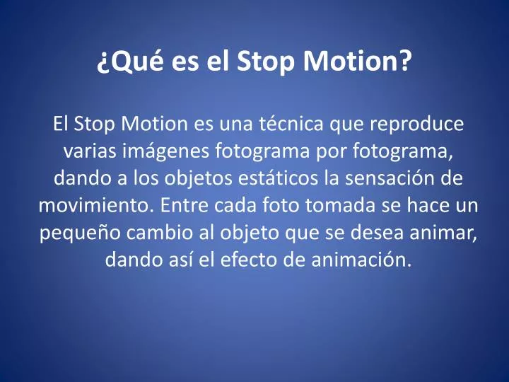 qu es el stop motion