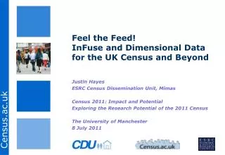 Feel the Feed! InFuse and Dimensional Data for the UK Census and Beyond