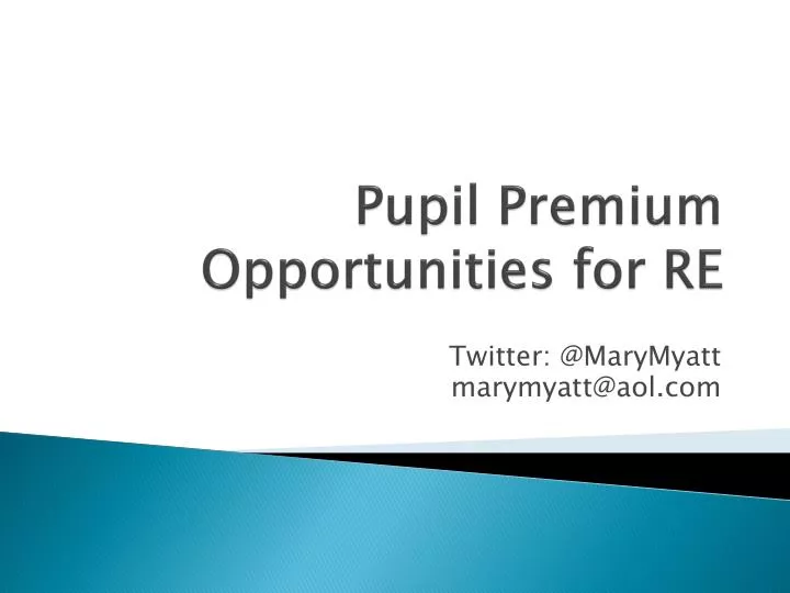 pupil premium opportunities for re