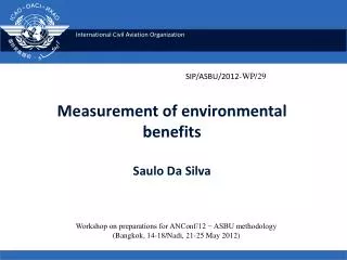 Measurement of environmental benefits Saulo Da Silva