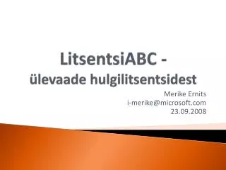 litsentsiabc levaade hulgilitsentsidest