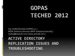 Active Directory Replication Issues and Troubleshooting