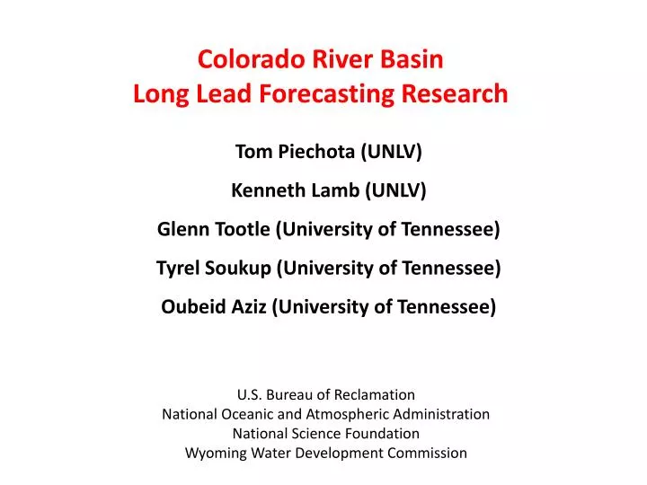 colorado river basin long lead forecasting research