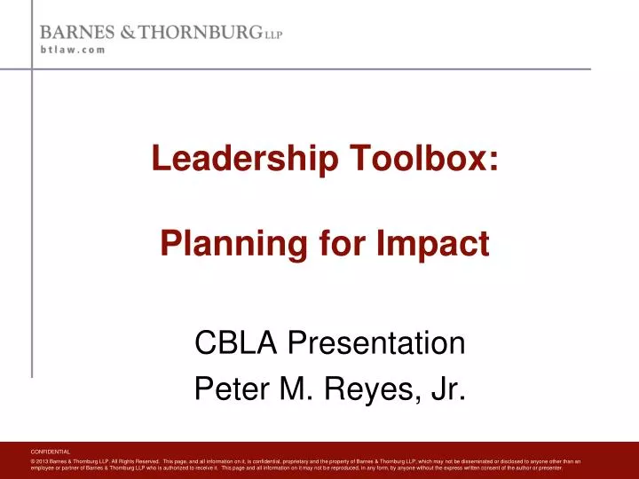 leadership toolbox planning for impact