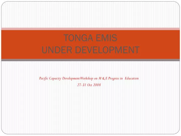 tonga emis under development