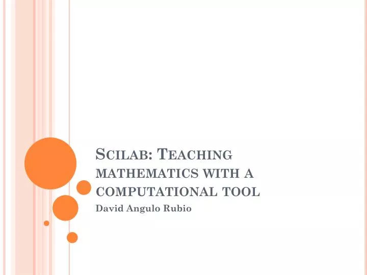 scilab teaching mathematics with a computational tool