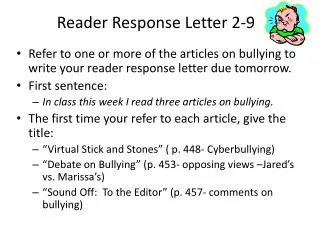 Reader Response Letter 2-9