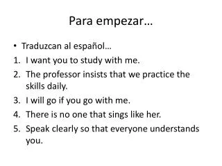 para empezar
