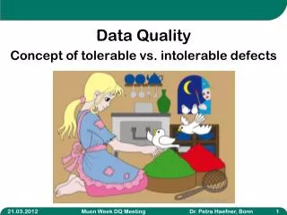 Data Quality C oncept of tolerable vs. intolerable defects